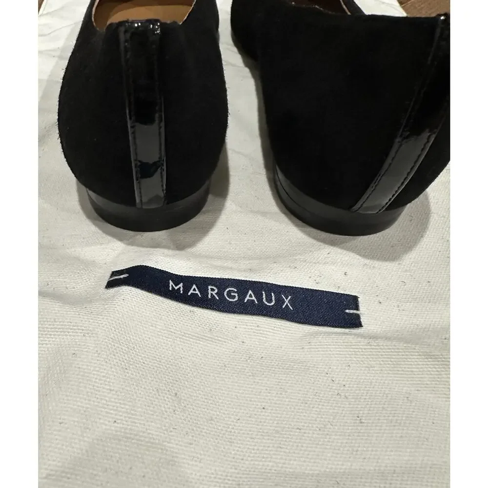 NEW Margaux Suede Ballet Flat Black Round Toe Womens- 33N